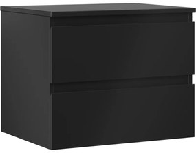 Mexen Orio szafka łazienkowa podumywalkowa 60 cm z blatem, 2 szuflady, czarna mat - 91A10-06047-2-BFFC71