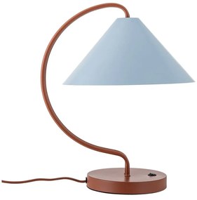 Niebieska/w kolorze terakoty lampa stołowa z metalowym kloszem (wysokość 35 cm) Janya – Bloomingville