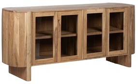 Witryna z litego drewna akacjowego w naturalnym kolorze 180x80x40 cm Creel – Ixia