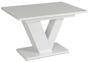 Stół Prostokątny Rozkładany CLARK 120-160 cm Biały Połysk Glamour