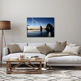Obraz - plaża o zachodzie słońca (70x50 cm)
