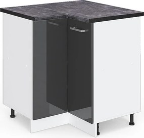 Szafka narożna antracyt wysoki połysk 75.6x60x81.6 r-line