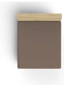 Brązowe bawełniane prześcieradło z gumką 140x200 cm – Mijolnir