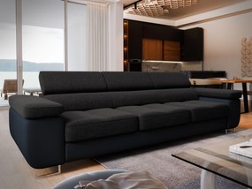 Masseno Sofa MOSINE z funkcją spania - Czarny - SAWANA 14 + MADRYT 9100