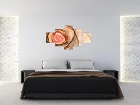 Obraz - Abstrakcyjny róż z białym tłem (125x70 cm)
