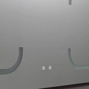 Lustro łazienkowe prostokątne dwustanowiskowe LED "Luce" z aluminium 180x80 cm