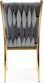 Velvetowe krzesło glamour na złotym stelażu K436