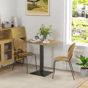 HOMCOM Stół jadalniany Kwadratowy stół kuchenny dla 2 osób z blatem w optyce drewna stalową podstawą 70 x 70 x 75 cm Ciemnobrązowy | Aosom PL