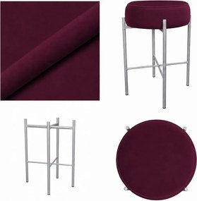 Hoker Pola krzesło barowe podstawa metalowa Tkanina Welur : Kolor Stelaża - Szary, Kolor tkaniny - VELVET - MG02, Typ tkaniny - Velvet