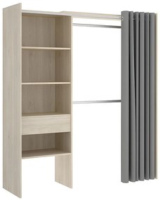Rozkładana garderoba LAURENT - Dł.110/160 cm - Kolor: Dąb i szary