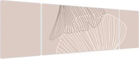 Obraz - Beżowe liście N⁰2 (170x50 cm)