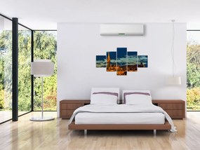Obraz oświetlonego budynku (125x70 cm)