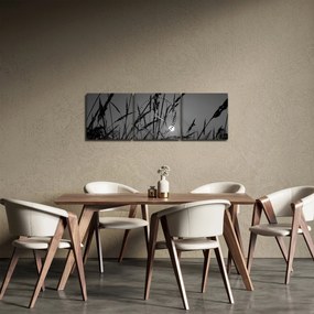 Obraz - Łąka z zachodem słońca (z zegarem) (90x30 cm)