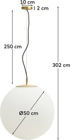 Lampa wisząca w biało-złotym kolorze ze szklanym kloszem ø 10 cm Brisia – Kave Home