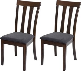 Krzesło do jadalni MCW-G46 (zestaw 2 sztuk), ciemna rama, ciemnoszary
