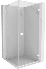 Mexen Lunar-B L kabina prysznicowa uchylna prawa 80 x 80 cm, transparent, biała - 832L-080-080-20-00-P