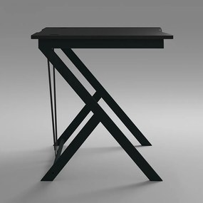 Biurko gamingowe 100x50 cm w stylu loft, z blatem o efekcie karbonu – metalowa rama, nowoczesny design
