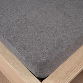 4Home Prześcieradło frotte ciemnoszary, 180 x 200 cm