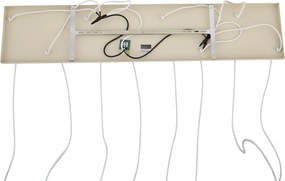 Lampa wisząca w stylu Art Deco beżowa z białym szkłem 8-punktowa - Sandra