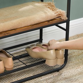 Ściana do przedpokoju TAYLOR z szafką na buty 181x58 cm, rustykalny brązowy