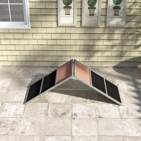 PawHut Rampa treningowa dla psów, urządzenie sportowe, konstrukcja w kształcie A, antypoślizgowa powierzchnia, 173 x 59 x 66 cm, szary | Aosom PL