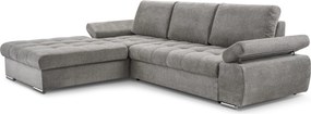 Masseno Narożnik SANDRO z funkcją spania i pojemnikiem na pościel Narozniki L, Rozkładana sofa - Szary, ARAGON 90