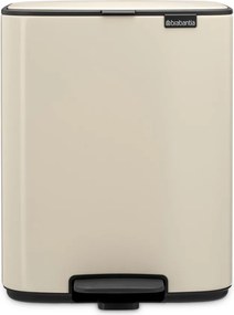 Beżowy stalowy kosz na śmieci z pedałem 12 l Bo – Brabantia
