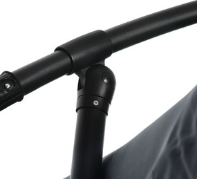 Outsunny Parasol Ogrodowy Ø3m, Obrotowy, z Korbką, Stal Nierdzewna, Poliester, Ciemnoszary/Czarny