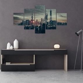 Obraz miasta o zmierzchu (125x70 cm)