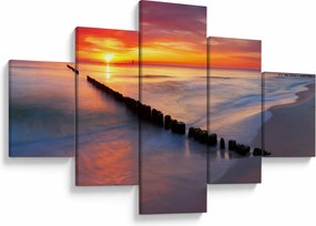 Obraz - Sunset, Baltic Sea, Poland (125x70 cm)