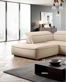 Narożnik COLOMBO L Prawostronny z elektryczną funkcją spania pojemnikiem ELEMENT 17 Beżowy WERSAL