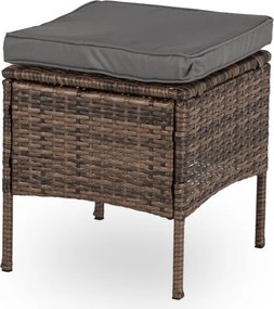 Zestaw Mebli Ogrodowych ATLANTA Brązowy Sofa Pufy Stolik Tarasowy Technorattan Nowoczesny