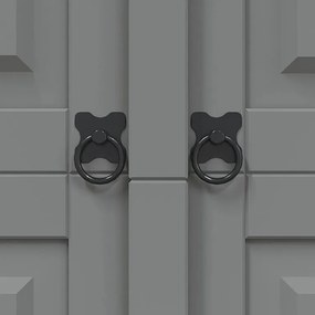 Szafa 3-drzwiowa z litego szarego sosnowego drewna w stylu meksykańskim Corona z drążkiem i półkami