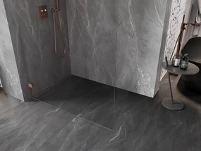 Mexen Lunar L ścianka prysznicowa Walk-in lewa 110 x 200 cm, transparent 8 mm, miedź szczotkowana - 830L-110-000-65-00-L