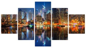 Obraz Manhattanu w nocy (125x70 cm)
