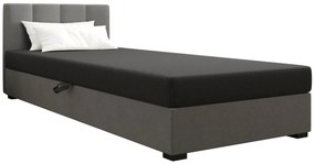 Tapczan z zagłówkiem dla dzieci 110x195 cm jasny szary + ciemny szary R4-K99