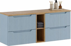 Niebieska szafka łązienkowa pod umywalkę 140 cm A3-F14