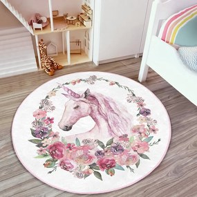 Różowy dywan dziecięcy ø 100 cm Comfort – Mila Home