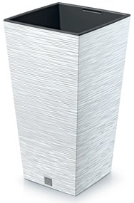 Donica ogrodowa kwadratowa Furu Square 55 cm biały PROSPERPLAST