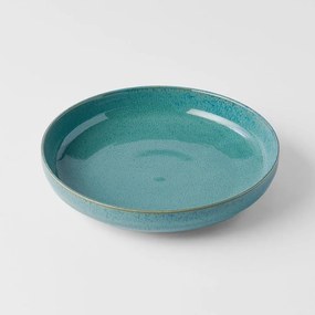 Turkusowy głęboki ceramiczny talerz ø 20 cm Peacock – MIJ