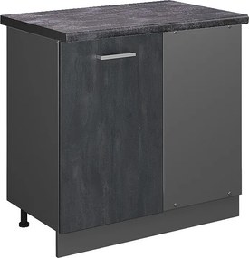 Szafka narożna czarny beton 86x60x81.6 r-line