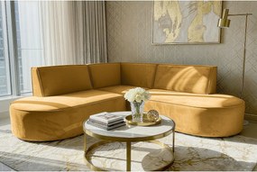 Narożnik Parma Corner mini, do salonu, tkanina Tiffany, miodowy (08)