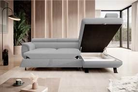 Narożnik RAVEN L Prawostronny wolnostojący z funkcją spania tkanina ARAGON 83 Popielaty WERSAL