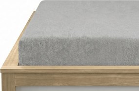 PrzytulneMieszkanie.pl Prześcieradło frotte EXCLUSIVE jasno szare 140x200 cm