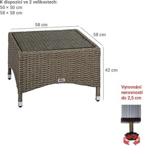 STILISTA Stolik , 58 x 58 cm, polirattan, czarny
