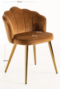 Krzeso Blume w kolorze zotym, aksamitne