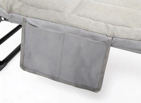 Składana leżanka turystyczna z materacem Morra CT02L, kolor szary