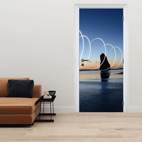 Fototapeta na drzwi - Plaża o zachodzie Słońca (95x205cm)