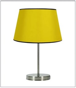 Żółta lampa stołowa z abażurem z tkaniny - V166-Izydo
