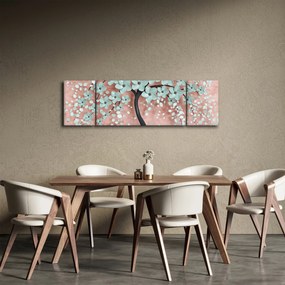 Obraz - Pastelowe niebieskie kwiaty (170x50 cm)